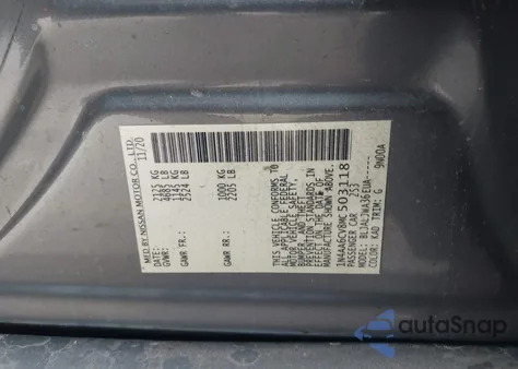 2021 Nissan Maxima Sv Xtronic Cvt from USA, damaged, VIN 1N4AA6CV8MC503118